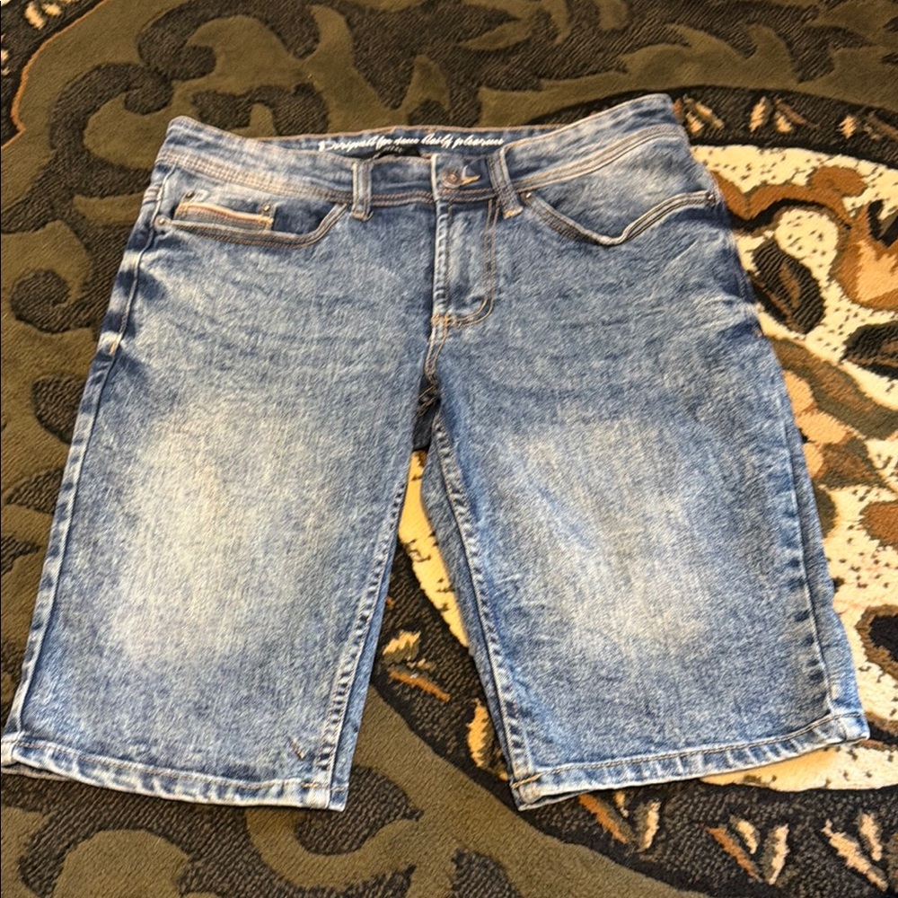 Classic Light Wash Denim Bermuda Shorts